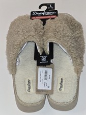 Dearfoams Women  s L 9-10 Gel Memory Foam Cozy Sherpa Clog Slippers NWT