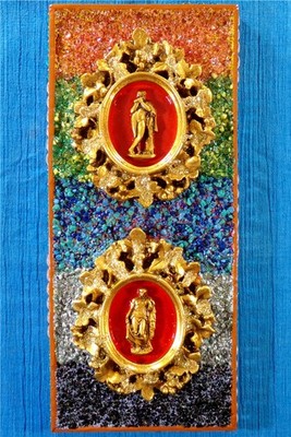 Faux Greco Roman Kitsch Art Original Collage Box Frame Signed Glenn Shiring 2026