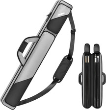 Pool Cue Case, Pool Stick Case 2x2 Holds 2 Sticks with 2 Accessory Zipper Pocket