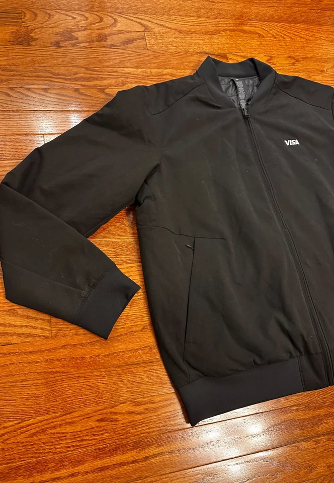 Chaqueta de bombardero Lululemon Switch Over para hombre XL negra logotipo de visa cremallera completa informal Foto 4 de 4