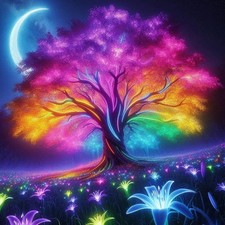 Colorful Tree of Life Diamond Art Kits for Adults,DIY 5D Diamond Painting Kits
