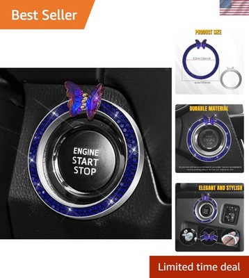 2PCS Car Engine Start Stop Decoration Ring Compatible With Vehicles Zinc Alloy