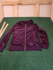 Calvin Klein Purple Velour Jacket, Zip-up, Hooded Woman Size S