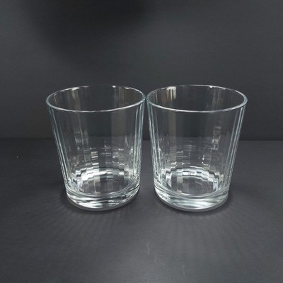 Pasabahce Rocks Glasses Ribbed Panel Old Fashioned Drinking Glass