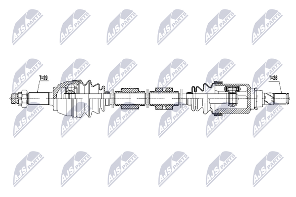 NTY Antriebswelle NPW-NS-206 Passend FüR Nissan-image