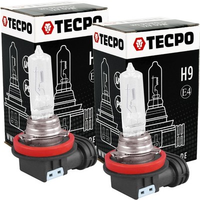 2x TECPO H9 HALOGEN GLÜHBIRNE 12V 65W AUTO-LAMPE PGJ19-5 NEBEL FERNLICHT BIRNE