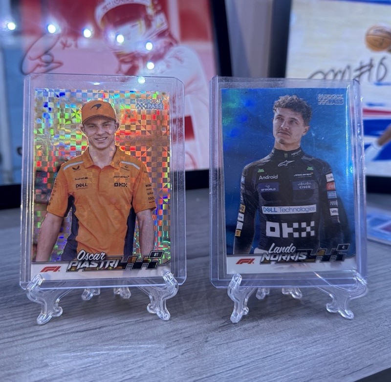 LOT OF 2 2024 Topps Paddock Pass McLaren Lando Norris and Oscar Piastri  #8 & #7
