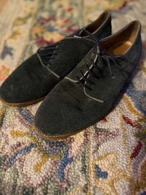 Vintage 70 s retro Navy Blue Suede Oxfords by Hudson Shoes Navy Blue EU 43