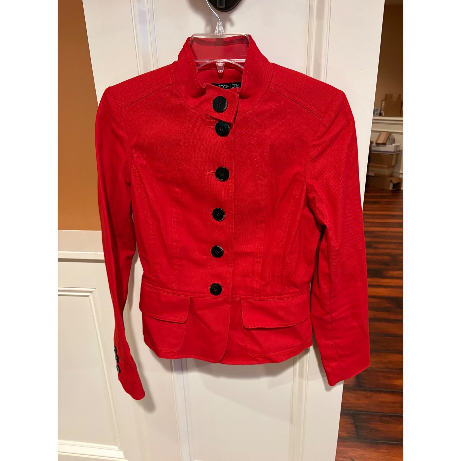 ETCETERA Red Fitted Blazer Jacket Button Front Ma… - image 1