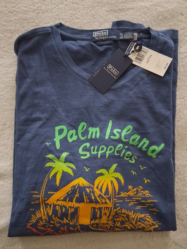 New Mens Polo Ralph Lauren 2XL XXL Palm Island Supplies T-shirt NWT 