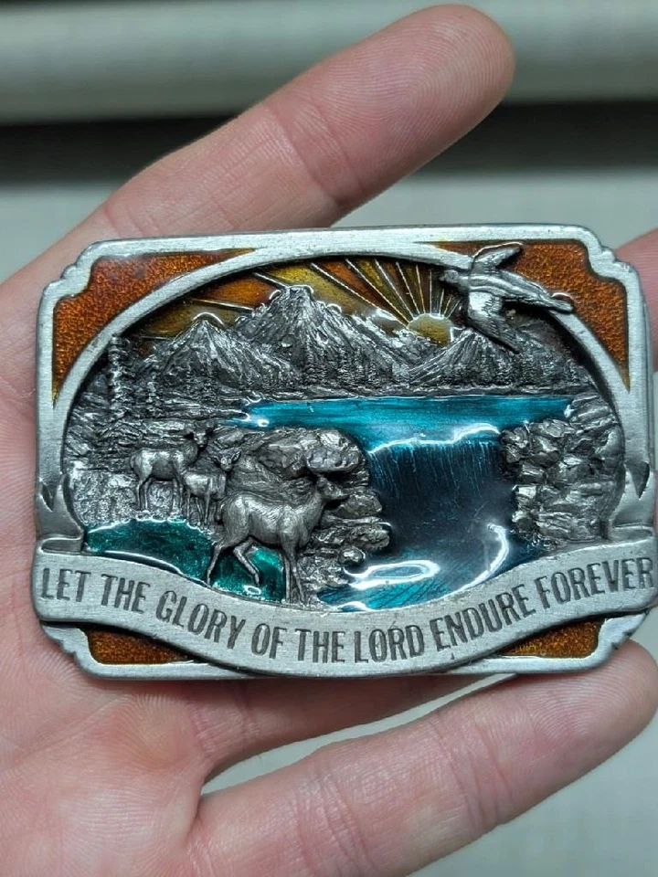 De colección BIBLIA verso de escritura SISKIYOU hebilla de cinturón paloma RELIGIOSA PARQUE NACIONAL Foto 3 de 4