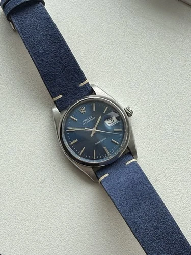 Rolex Oysterdate Precision 6694 Blue Dial Vintage 34mm Manual Wind + Delugs