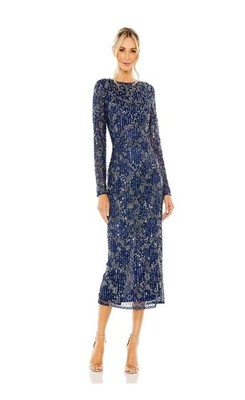 Mac Duggal Dress 18 Sequin Beaded Gala Evening Wedding Formal Cocktail READ