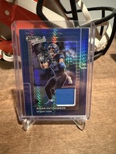 2025 Panini Donruss Threads Hyper Blue Prizm Aidan Hutchinson Jersey Patch Relic