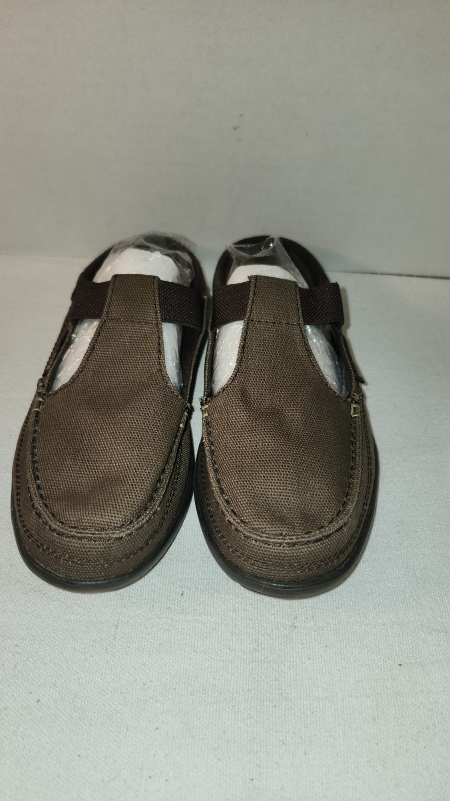 CANVAS WALU MULE CROCS BROWN WOMENS SZ. 7
