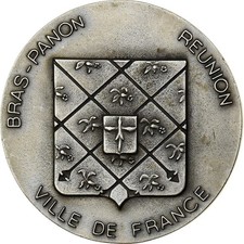 [#397557] France, Medal, Ville de Bras-Panon, Réunion, Silvered Metal, AU