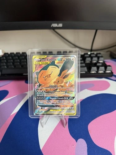 Pokémon TCG Eevee & Snorlax GX SM169 Tag Team Holo Black Star Promo NM