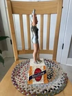 VINTAGE 1960 STERLING BEER GIRL CAST METAL BELL RINGER SIGN STATUE AD DISPLAY