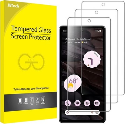 3-Pack JETech HD Clear Tempered Glass Screen Protectors for Google Pixel 7a