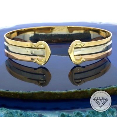 Original Cartier C de Cartier Double C Armspange 750 / 18 Kt Gold xxyy