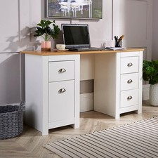 Computer Desk Study Table Home Office Workstation Pedestal White Unit Seconds
