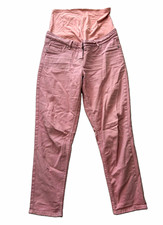 Next Baby Pink Over the Bump Cotton Maternity Jeans UK 12L