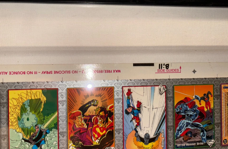 Juego de cartas de hoja sin cortar DC Comic Skybox 1993 WB Superman enmarcado 250 certificado de autenticidad Foto 3 de 4