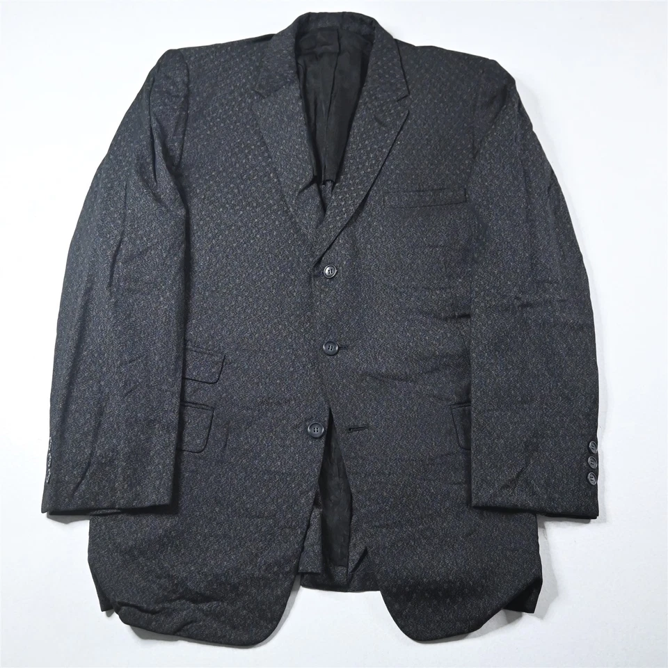 Vtg 1960s 38R 28x30 Black Gold Geometric Dot Mens Jacket Pants Suit - Image 2 of 4