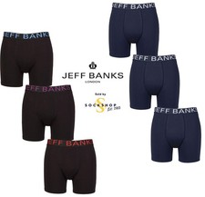 Jeff Banks Men's Trunks Bamboo Underwear Boxer Plain S.M.L.XL Black Navy -3 Pack