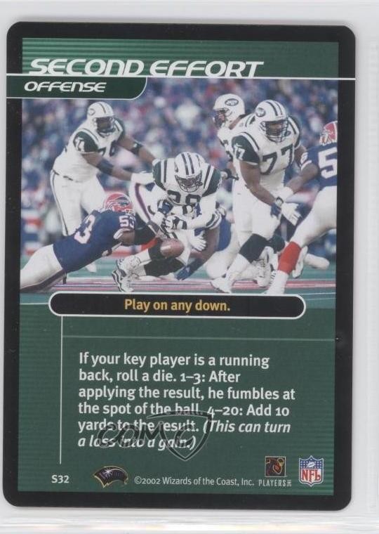 2002-03 NFL Showdown Strategy Offense Second Effort #S32 0b9