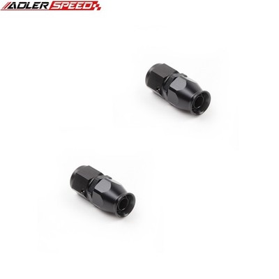 NEW 2PCS 10AN AN10 Aluminum PTFE Hose End Straight Fuel Fitting Adapter Black US