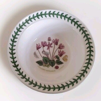PORTMEIRION MÜSLI/HAFERFLOCKEN/SUPPENSCHÜSSEL CYCLAMEN REPANDUM SEHR GUTER ZUSTAND QUALITÄT SAMMLERSTÜCK 