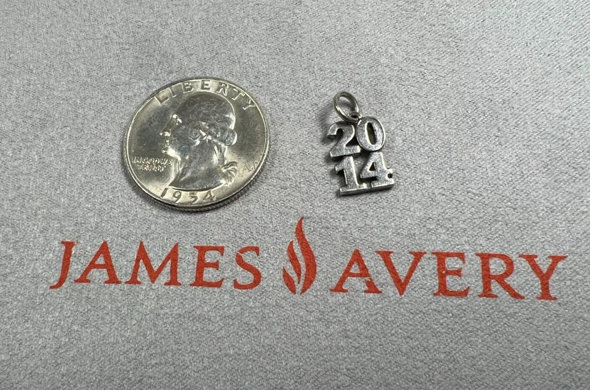 RARE RETIRED James Avery Year 2014 Sterling Silver Stacked Charm