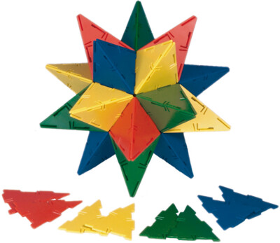 Polydron 60 gleichschenklige Dreiecke 4-farbig   Bauteile, Mathematik # 33515013