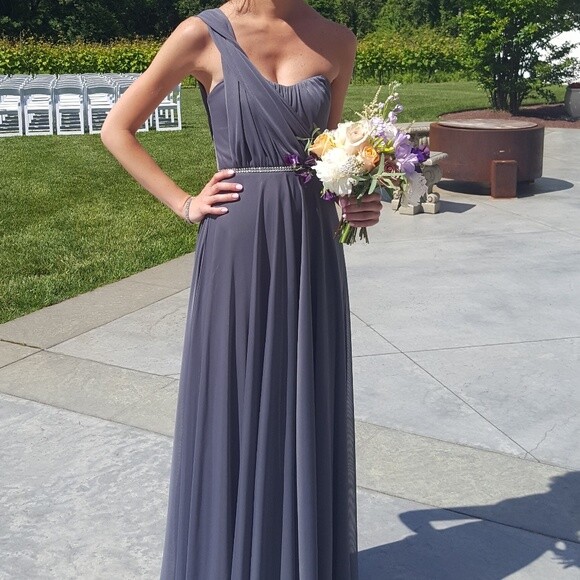 slim fit dress slacks Charcoal Gray Infinity Dress Bridesmaid Multiway Convertible Dress Made in  USA main image 0