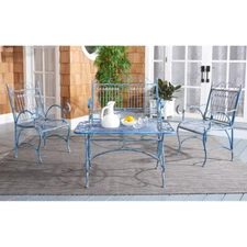 SAFAVIEH Outdoor Collection Leah 4-Piece Set | Antique Blue |