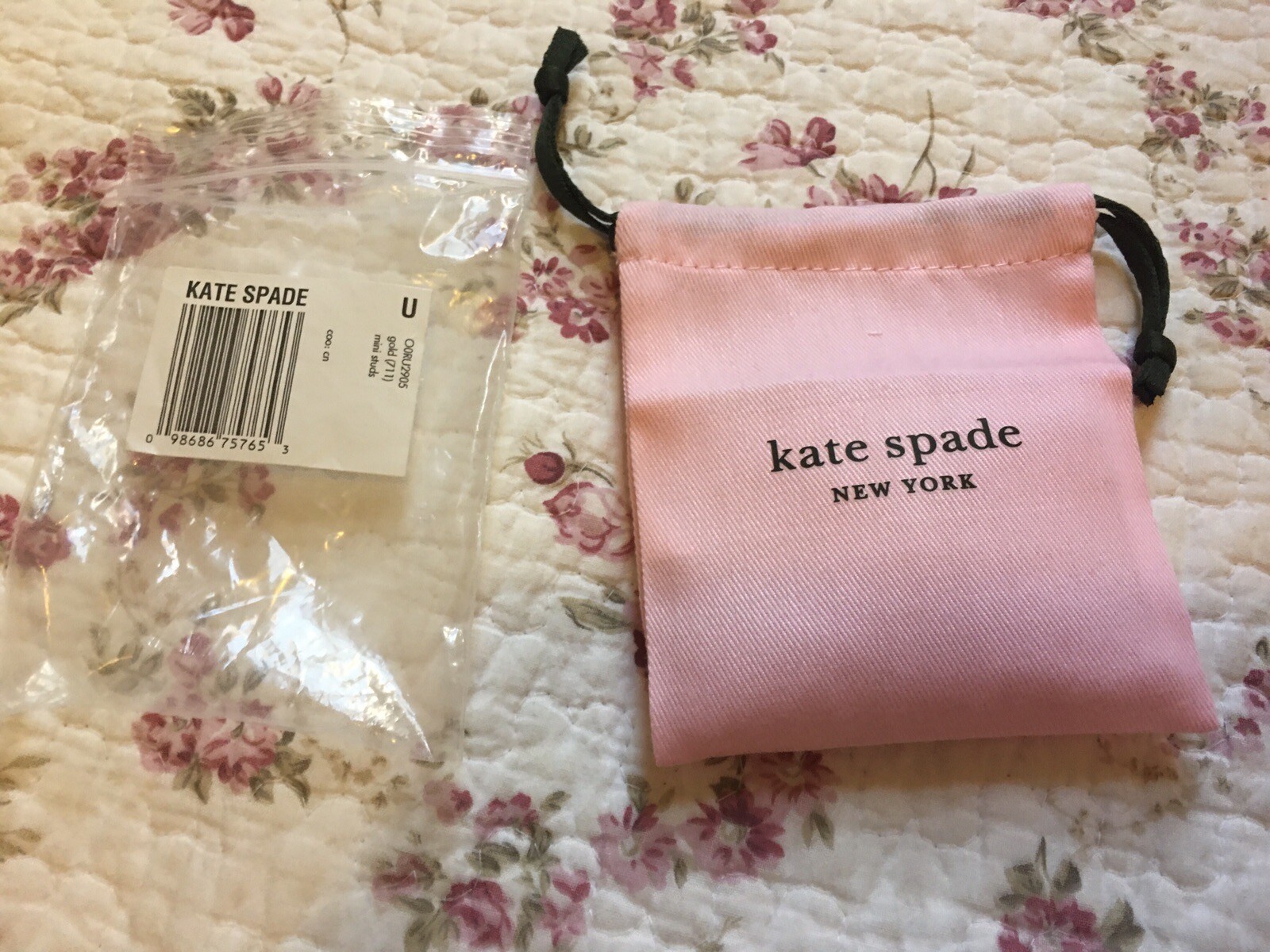 Kate Spade NY Gold Mini Studs “Signature Spade” Never Worn, Brand New