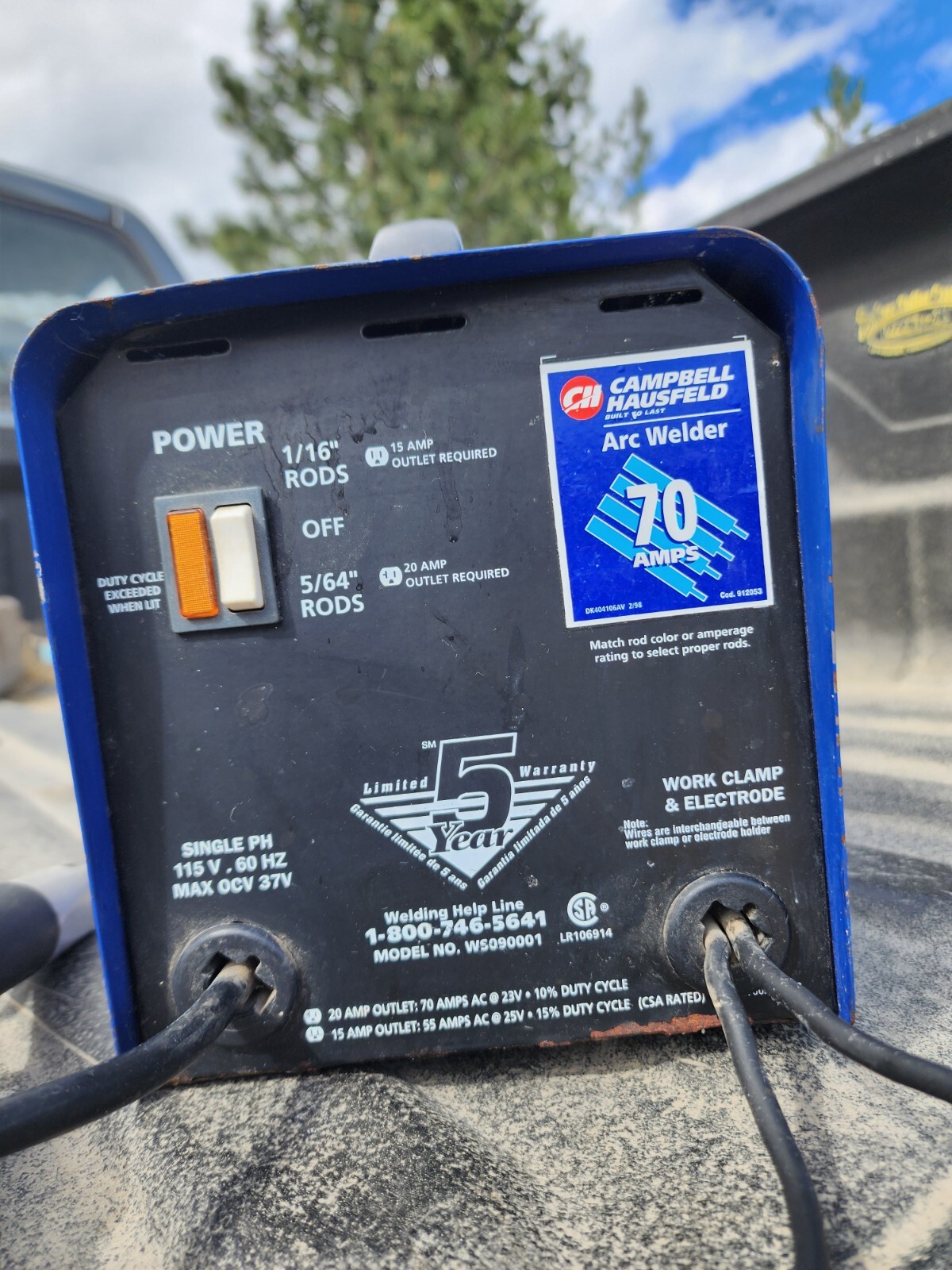 Campbell Hausfeld Stick ARC Welder Kit 115V 70Amp Electric 60Hz