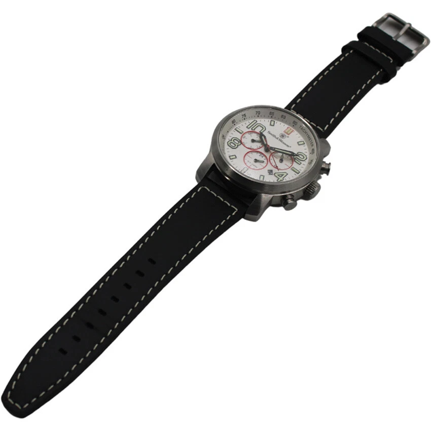 Reloj de pulsera Smith & Wesson Tritio cronógrafo correa de cuero negro W1500GRY Foto 2 de 4