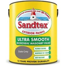 Sandtex Masonry Paint 5L Ultra Smooth Quality Waterproof Slate Grey