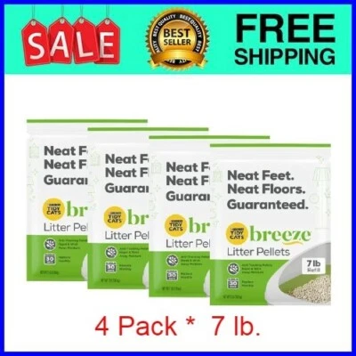 Purina Tidy Cats Litter Pellets, BREEZE Refill Litter Pellets, 7 lb. 4 pack