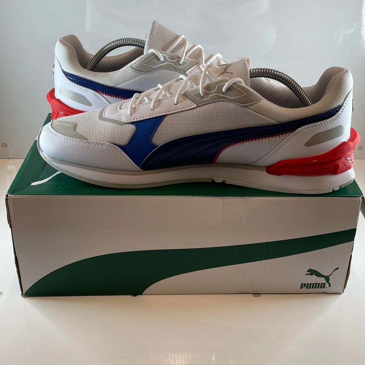 BNIB Puma BMW Motorsport Low Racer White Blue Mens UK 13 306939