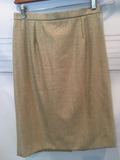 Givenchy Couture Paris FR Sz 40 Gold Pencil Skirt
