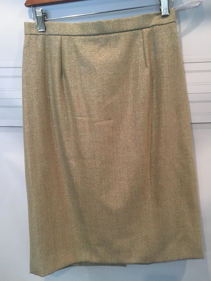 Falda lápiz dorada Givenchy Couture Paris FR talla 40