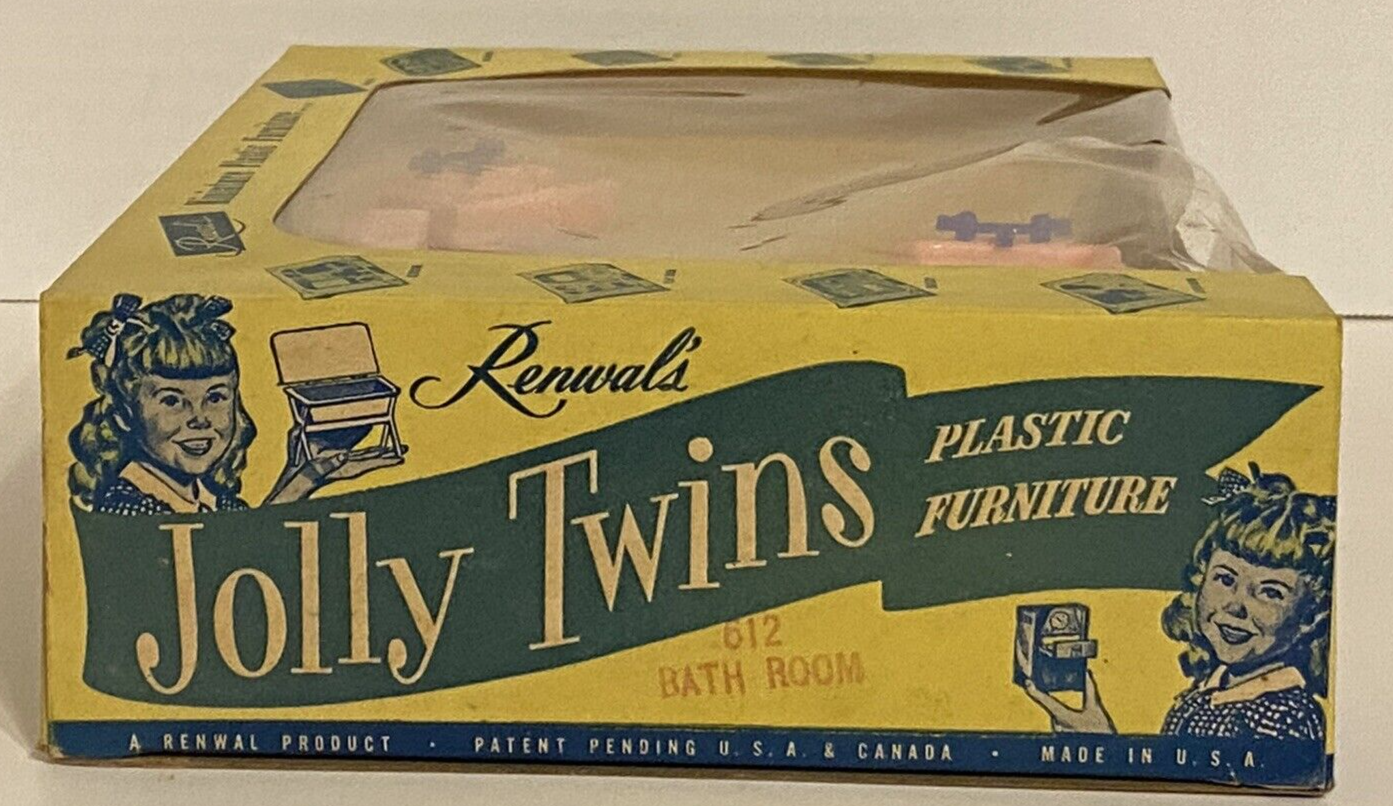 VINTAGE RENWAL'SJOLLY TWINS PLASTIC FURNITURE 612 BATHROOM SET ORIGINAL BOX eBay