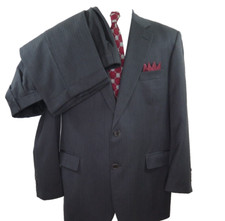 Brooks Brothers 1818 Madison Saxxon Wool Gray Striped Mens Suit 39x28 45 R USA