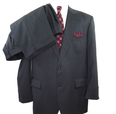 #ad #ad Brooks Brothers 1818 Madison Saxxon Wool Gray Striped Mens Suit 39x28 45 R USA $99.99
