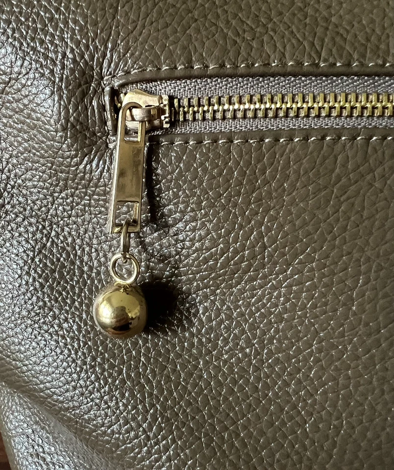 Bolso de Hombro Cartera ONNA HERRLICH Cuero Piedra Guijarro Marrón Foto 4 de 4