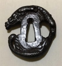 Japanese Vintage Very rare OpenWork Dragon Tsuba Sword Katana Guard from Japan