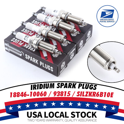 4PCS Iridium SILZKR6B10E 18846-10060 Spark Plugs Fit Hyundai ACCENT KIA RIO SOUL